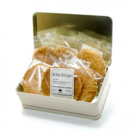 Boite à biscuits 6 sablés artisanaux abricot coquelicot 6x50gr soit 300gr Boite à biscuits 6 sablés artisanaux abricot coquelicot 6x50gr soit 300gr