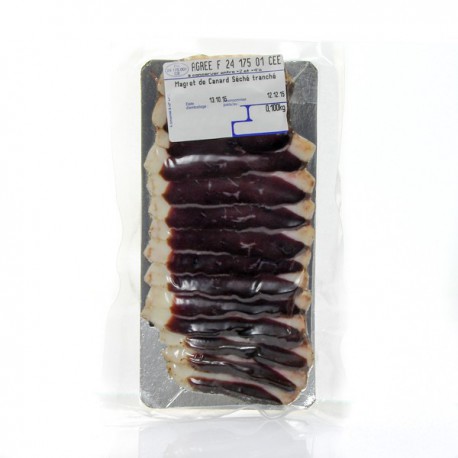 Plaque de magret de canard seche tranche 80g Plaque de magret de canard seche tranche 80g