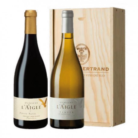 2 Bouteilles Domaine de l'Aigle IGP Haute Vallée de l'Aude AOP Limoux Rouge et Blanc 2 x 75cl