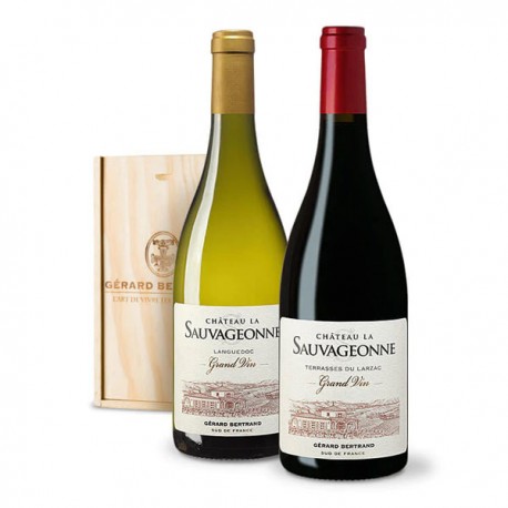 2 Bouteilles Château La Sauvageonne AOP Terrasses du Larzac / Languedoc Rouge et Blanc 2 x 75cl