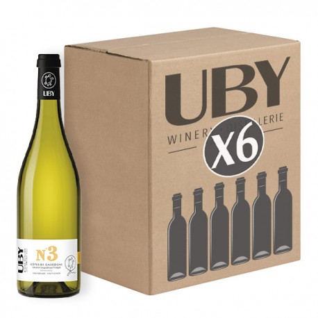 Carton de 6 Bouteilles DOMAINE UBY Colombard-Sauvignon Blanc N°3 2021 6x75 cl