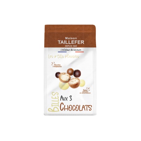 BILLES DE CÉRÉALES ENROBÉES 3 CHOCOLATS SACHET 75g