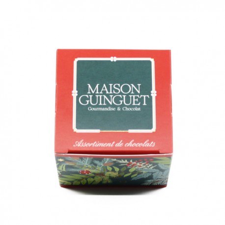 CUBE FEUILLAGE CHOCOLAT LAIT NOISETTES CACAHUÈTES MAISON GUINGUET 80g
