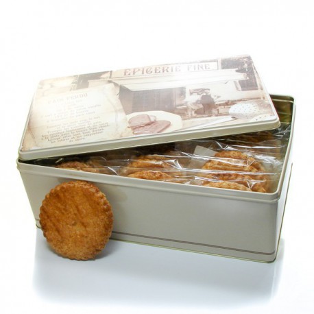 Boite à biscuits 30 sablés artisanaux abricot coquelicot 30x50gr soit 1500gr