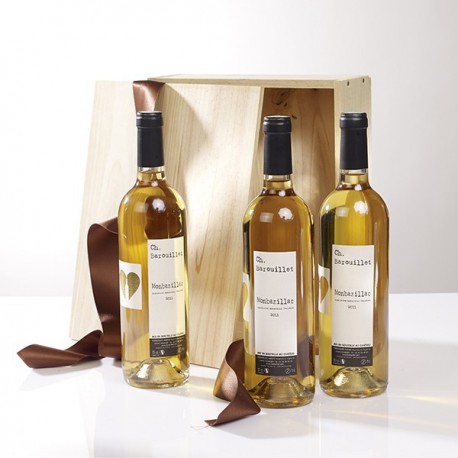 Caisse Bois 3 Bouteilles Monbazillac